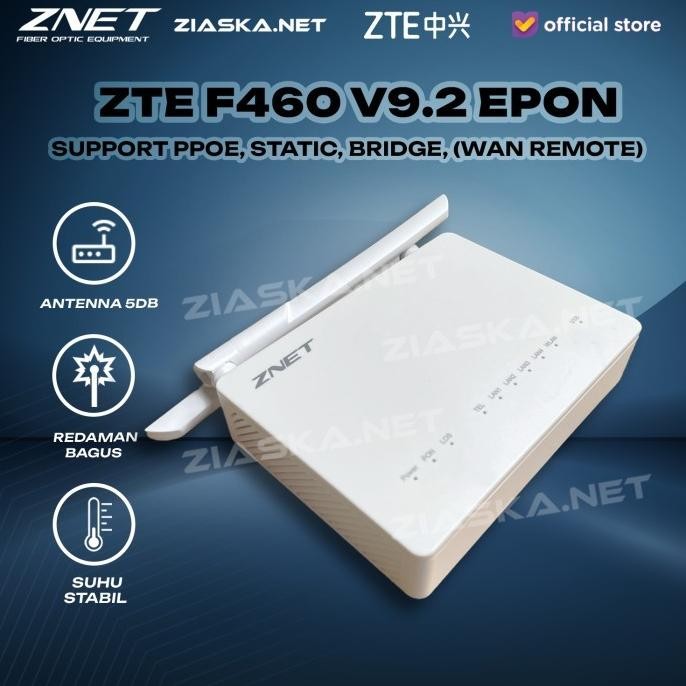 (Expert) ONU EPON ZTE F460 V9.2 BOX ANTENA EXTRERNAL 5db BRIDGE SUPPORT PPOE