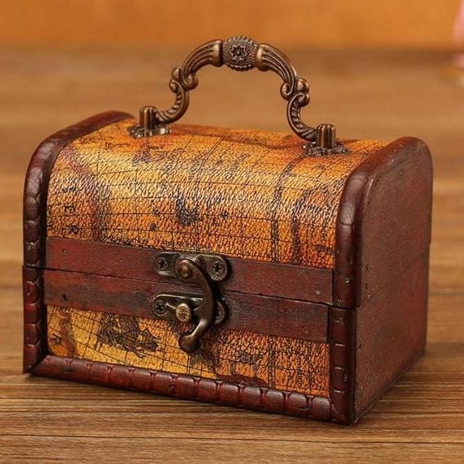 Tempat Perhiasan Kayu Gaya Retro Kotak Perhiasan Dari Kayu Serbaguna Kotak Kayu Perhiasan Box Perhia