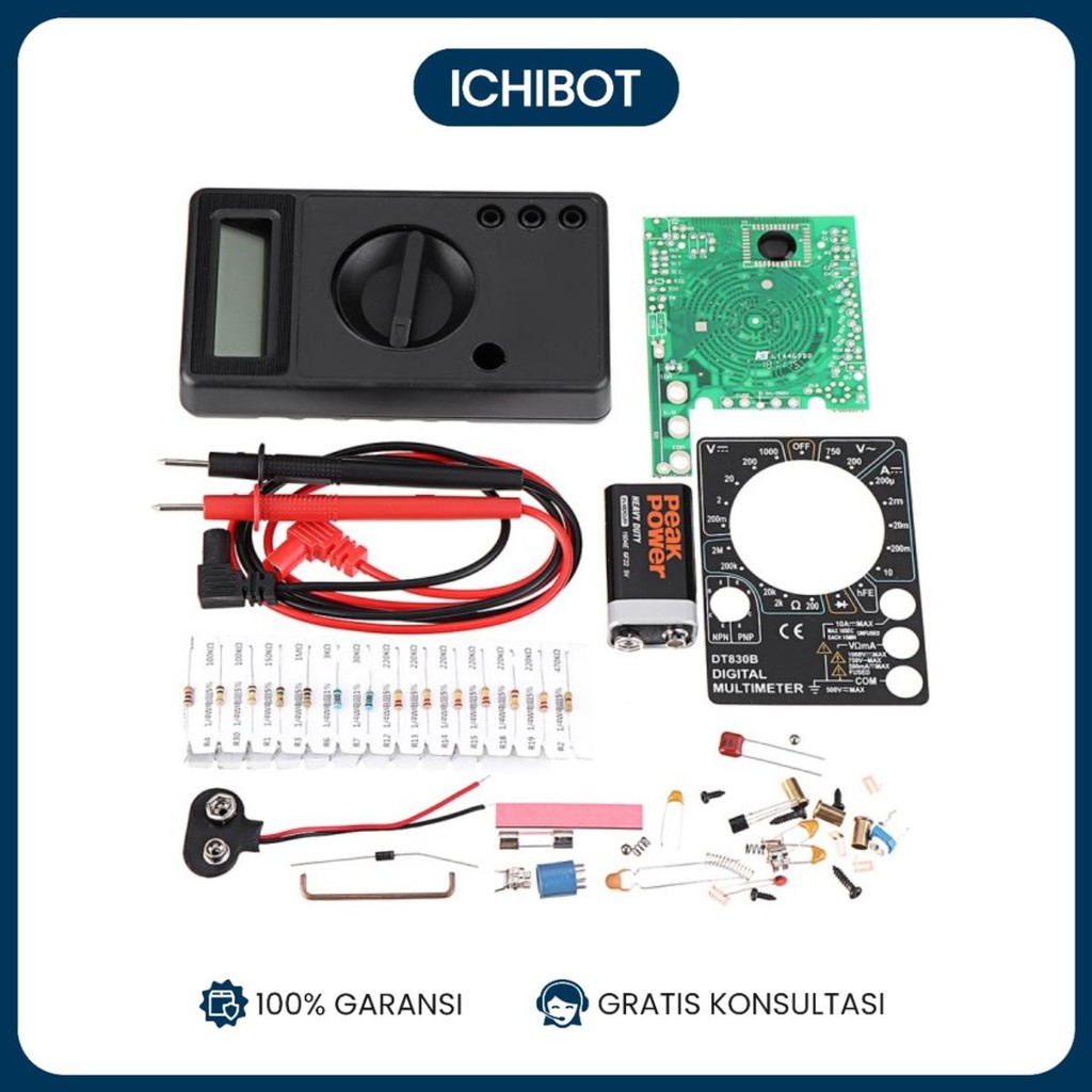 Multimeter AVO Digital Kit DT830B Latihan Solder DIY Perlu Dirakit Belum Tersolder Soldering Trainin