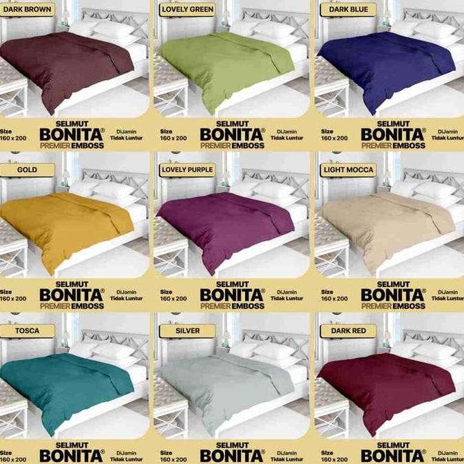 BONITA LUXURY - Selimut Bulu (160x200) PREMIER Polos Embossed Terlaris
