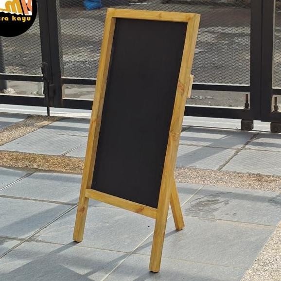 

Papan Tulis Kapur Papan Menu Cafe Blaboard Standing 1 Muka Mitrakayu