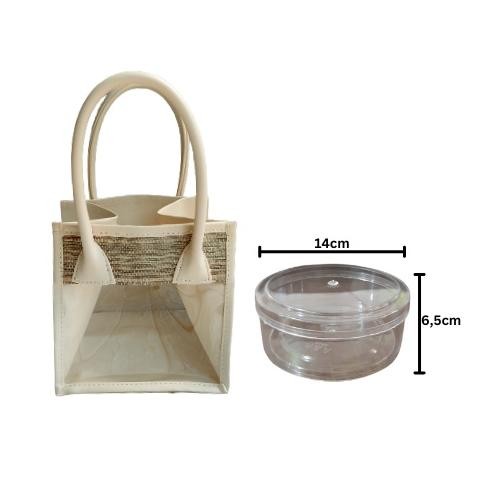 Tas Mika Mendong Isi 2 Toples Tas Hampers Mika Transparan Keranjang Parcel Lebaran ZV
