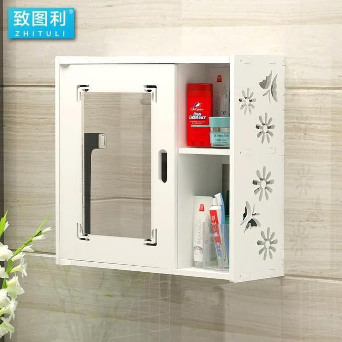 Rak Dinding Toilet Dengan Cermin Persegi A969