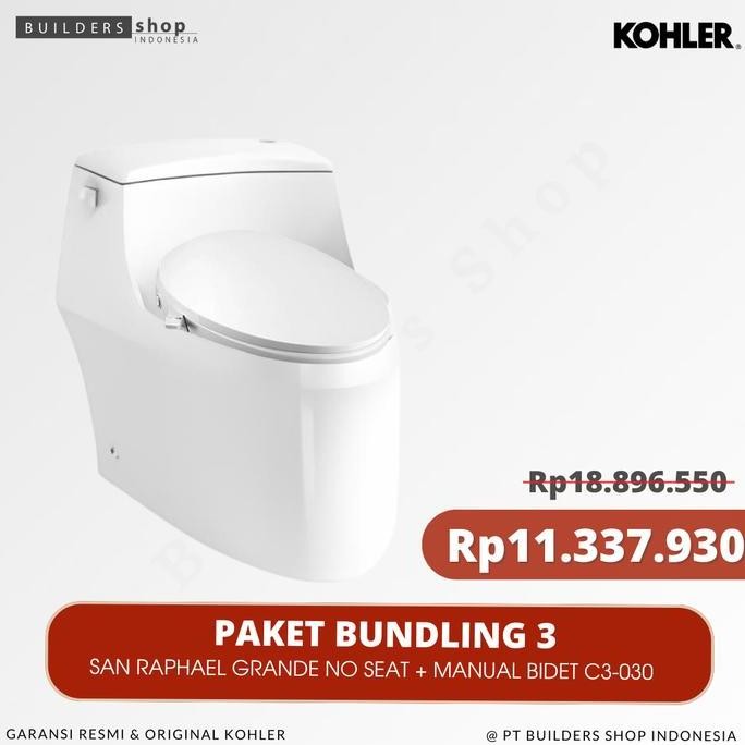 KOHLER - San Raphael Grande Toilet/Closet With Manual Bidet Seat