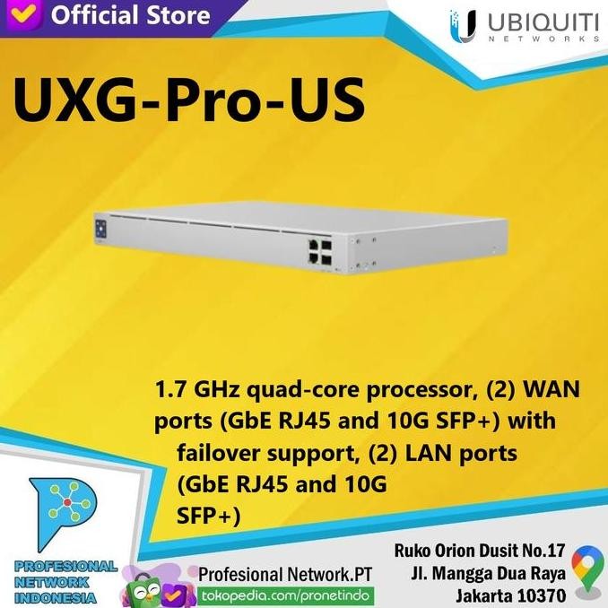 Ubiquiti Uxg-Pro Gateway Pro Dual Wan & Lan New Stok