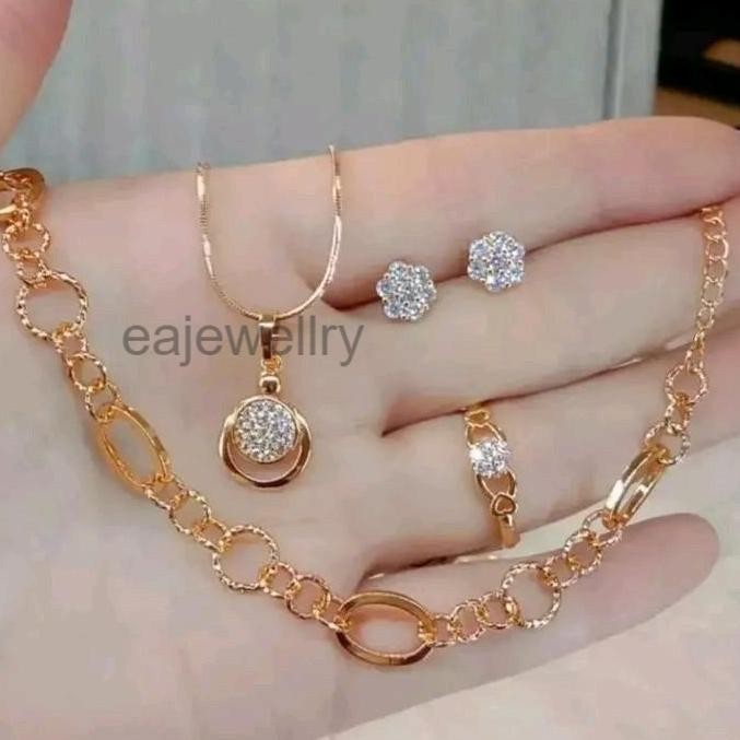 1 set perhiasan emas dewasa permata anti karat MURAH