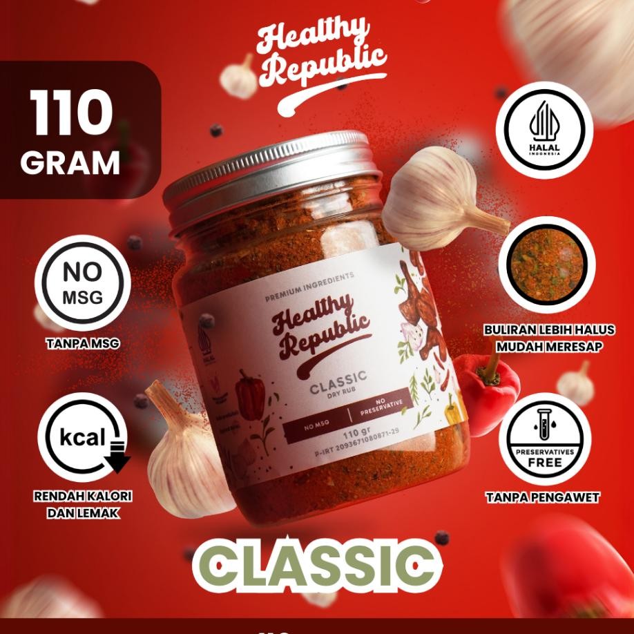 

Healthy Republic Bumbu Marinasi Serba Guna Rendah Kal Rendah Lemak Spices 110Gram