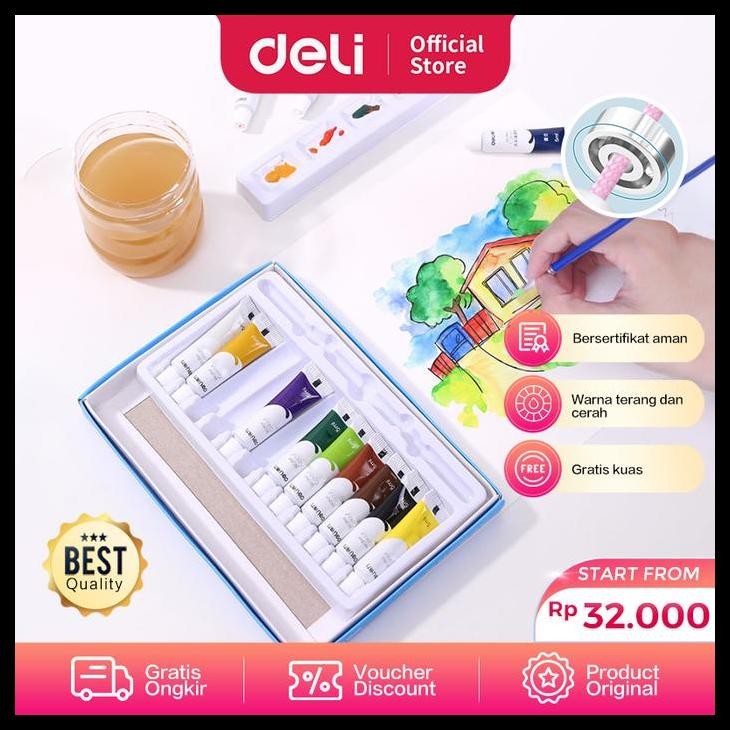 

Deli Water Color Paint / Cat Air Set 5Ml Bersertifikat Aman 738Xx Best Seller