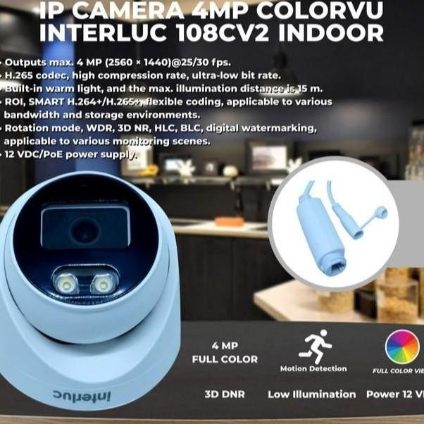 CCTV INDOOR IPCAM COLORVU INTERLUC 4MP - IPCAM CCTV 4MP - CCTV 4MP