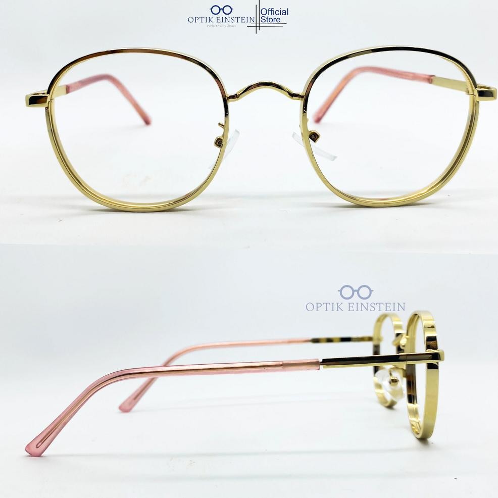 Viral Einstein Optical - #85 Casey | Kacamata Minus Model Bulat Bahan Besi Gagang Telinga Dilapisi D