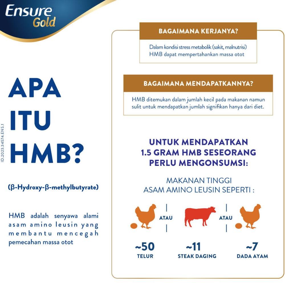 

Special Ensure Gold Hmb Vanila 150 G - Nutrisi Dewasa Rendah Laktosa A-81