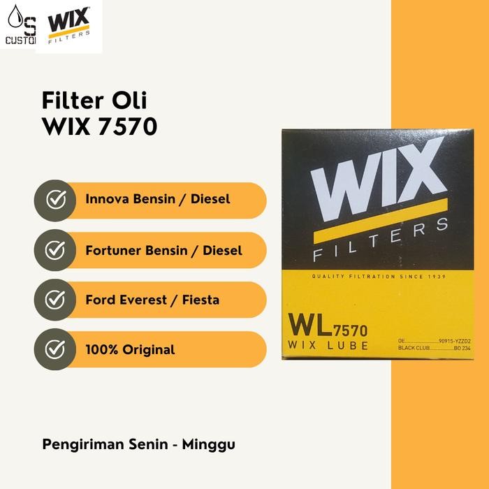 OIL FILTER OLI WIX FILTER FORD EVEREST TDCI FORD FIESTA WL 7570