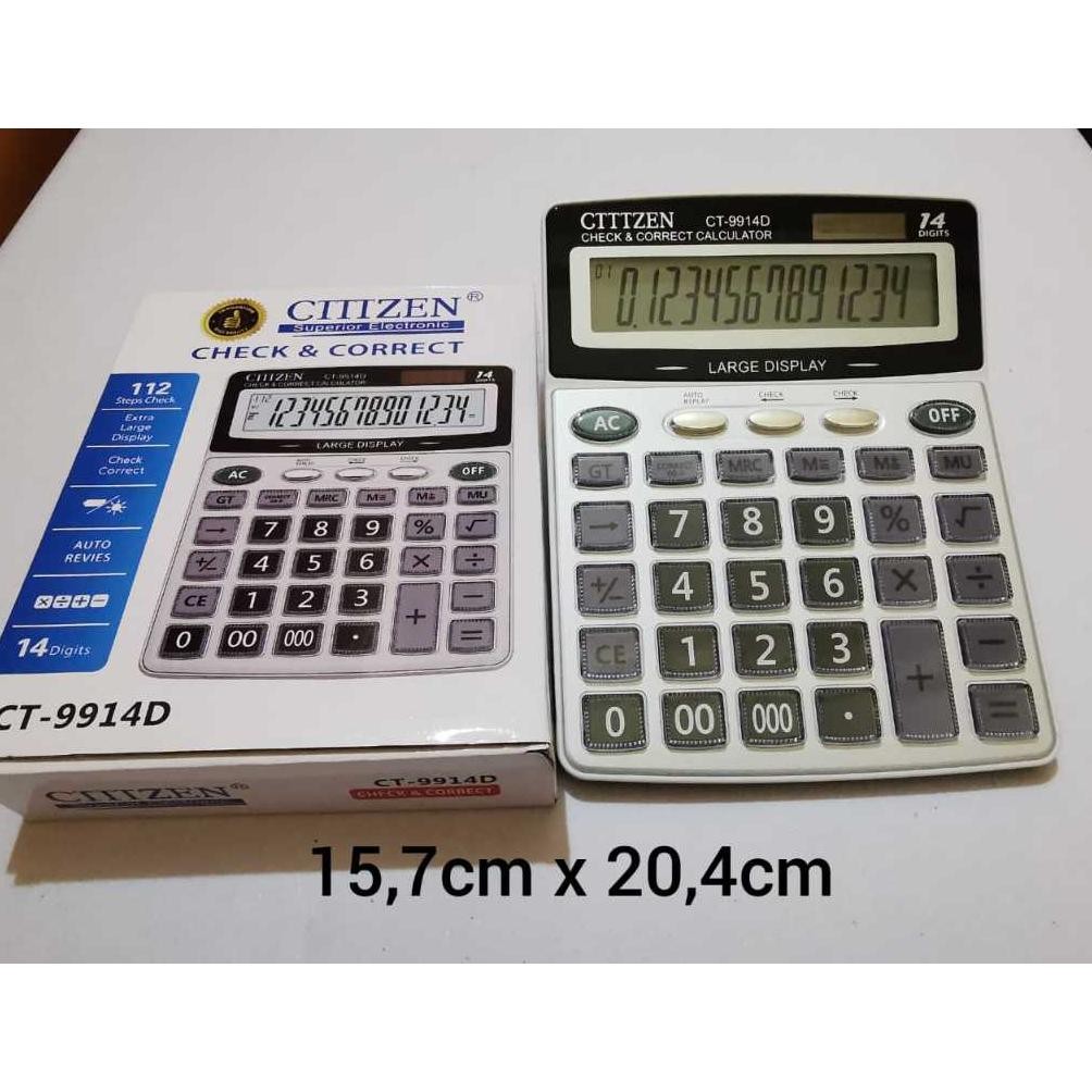 

[1 Pcs] Calculator 12 Digit CT-9914D / Kalkulator 12 Digit CT-9914D Check & Correct