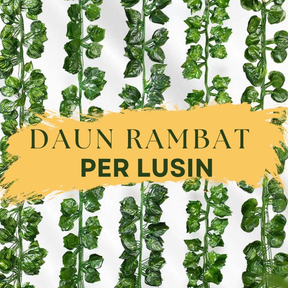 

Daun Rambat 1 LUSIN (12pcs) - Daun Anggur - Ivy - Semangka - Maple - Lotus - Daun Plastik