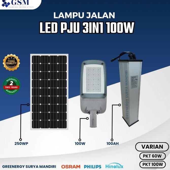 paket lengkap lampu jalan 60w 100w paket pjuts 100w 60w tiang 7/9 mtr