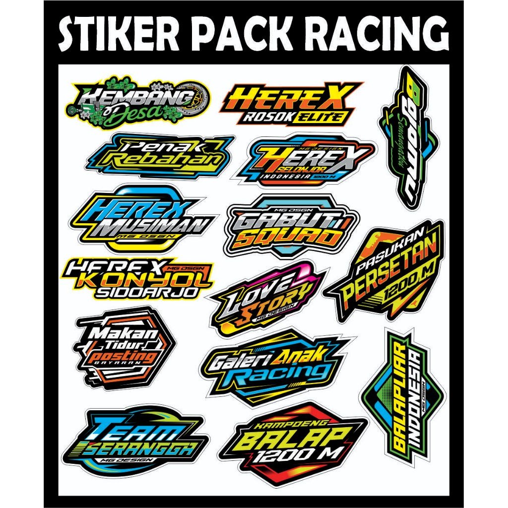 Stiker Pack Racing/Herex isi 14/15 pcs