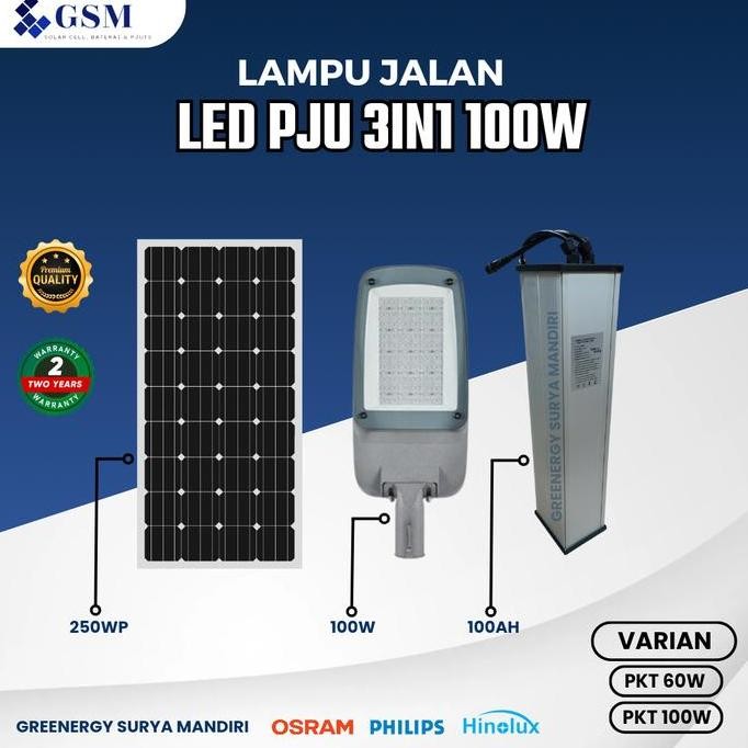 ready paket lengkap lampu jalan 60w 100w paket pjuts 100w 60w tiang 7/9 mtr