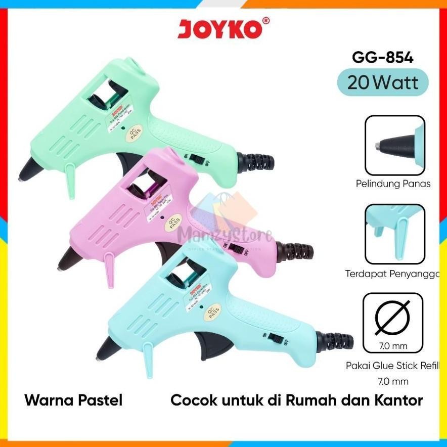 

JH8 Mesin Alat Lem Tembak Joyko Glue Gun GG-854 20 Watt Pastel Color kecil