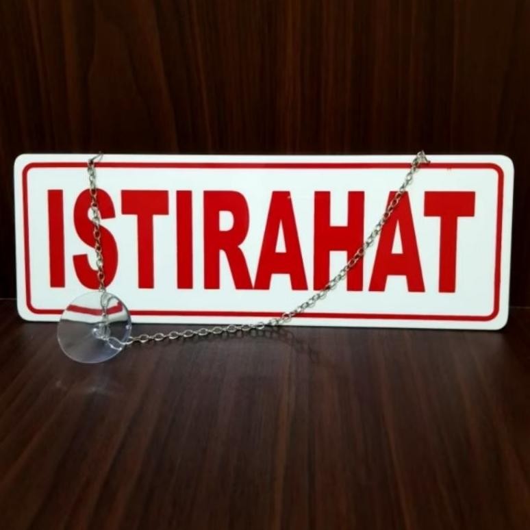 

JH8 Acrylic sign plat tulisan LIBUR - ISTIRAHAT 1pcs tulisan bolak-balik