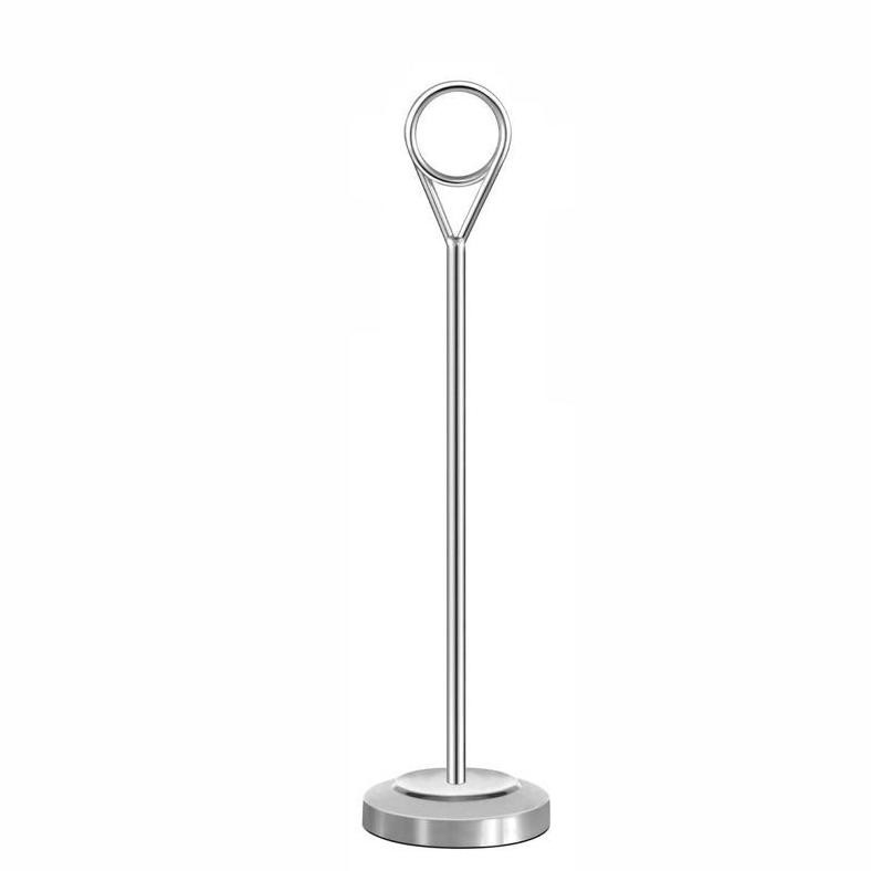 

JH8 Dudukan mini menu desktop / 25cm Yang Nomor Meja Stainless Steel Table Number Stand Tatakan Holder Foto Price Tag