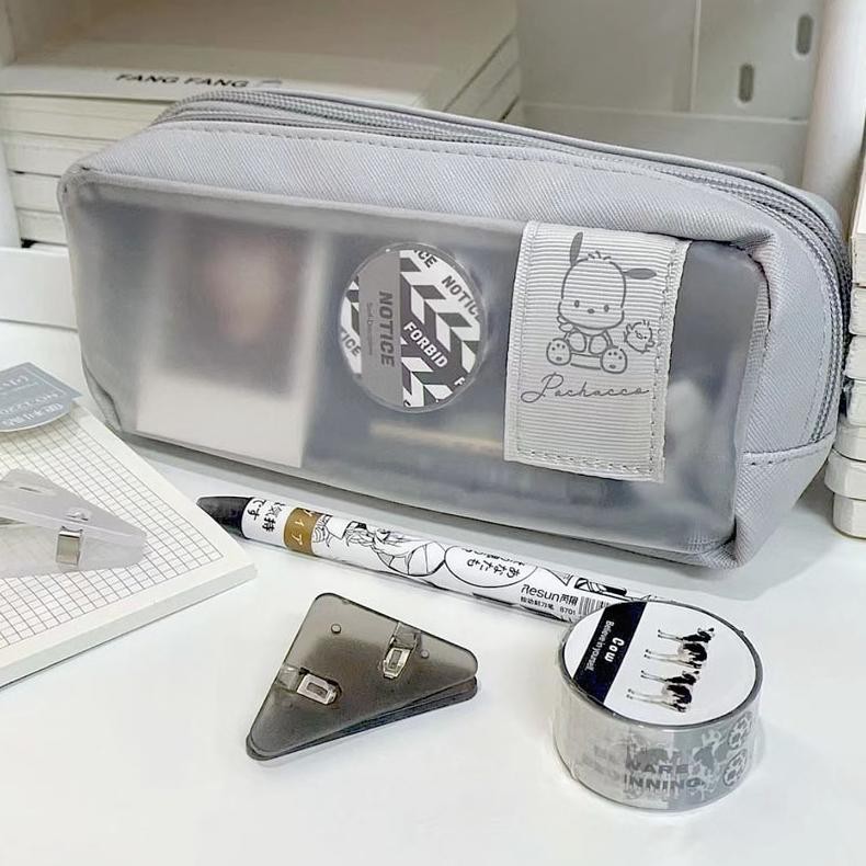 

JH8 Kantong Pena Cute Large Capacity Pencil Case Transparent Pencil Case Kotak pensil siswa Pensil pouch make up