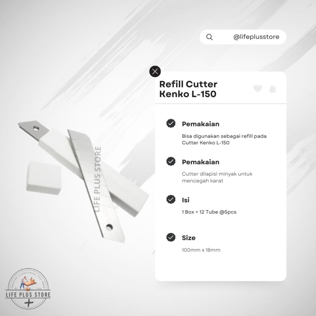 

JH8 ISI CUTTER KENKO L 150 ISI PISAU CUTER L150 REFILL KATER BESAR Box Sekotak