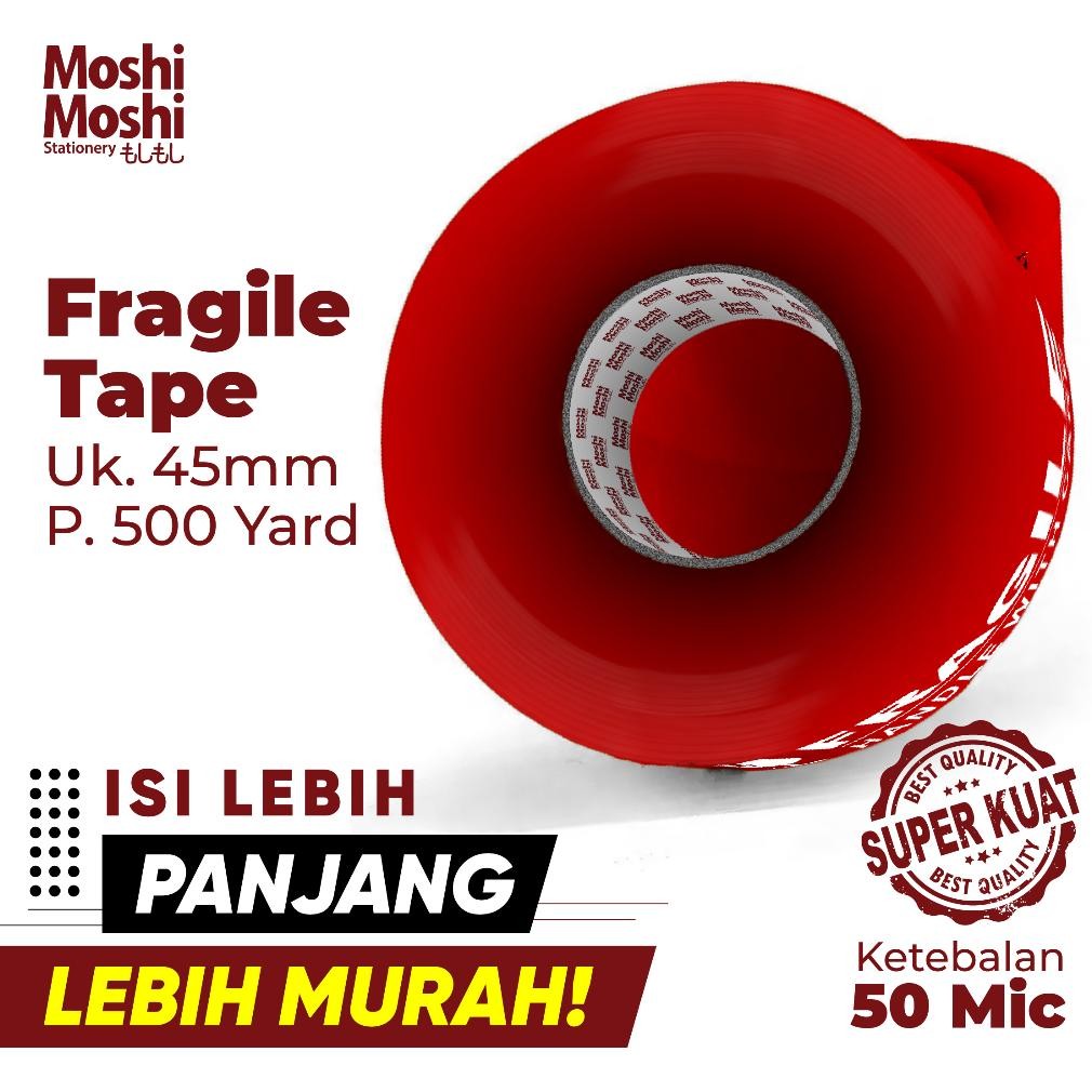 

JH8 Lakban Fragile Moshi 2 inch 500 Yard Isolasi Tape Perekat Kuat