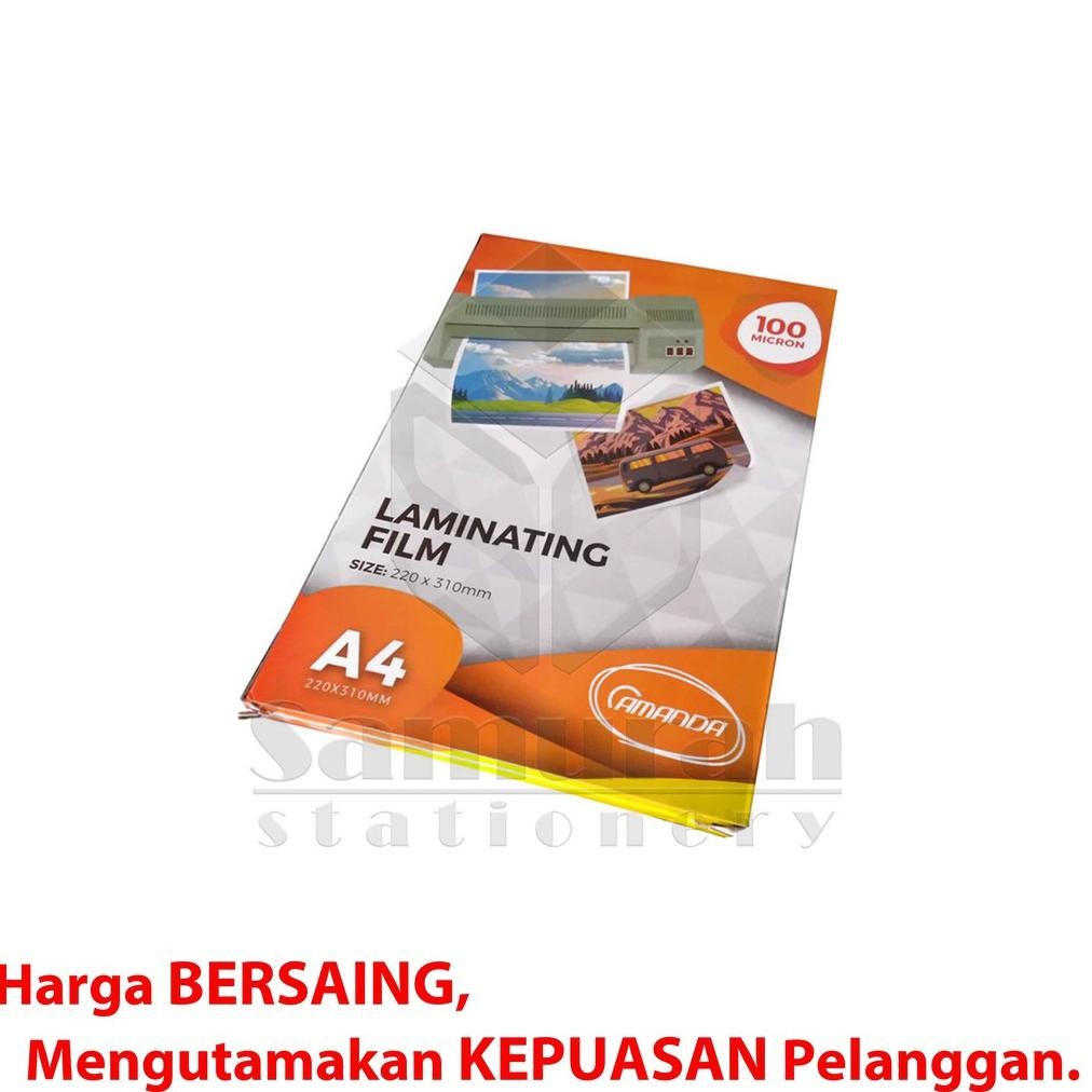 

JH8 Plastik Laminating Film A4 Amanda 100 Micron - isi 100 lembar 220 x 310 mm / Per Pak