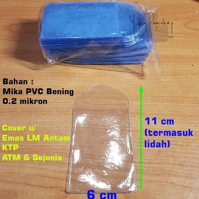 

JH8 Plastik Mika PVC bening 6x11 cover emas LM Antam / KTP/ ATM/ eToll 0.2