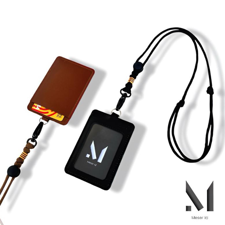 

JH8 Lanyard id card holder name tag 2 slot rotary