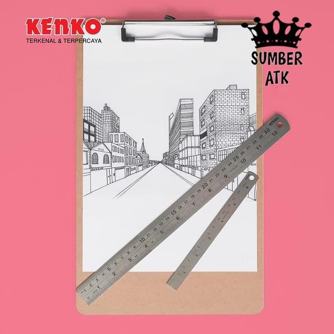 

JH8 Penggaris Besi ORIGINAL KENKO STAINLESS STEEL RULER 100 CM TEBAL dan BERKUALITAS
