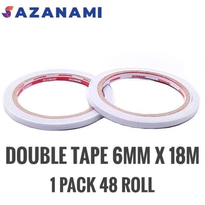 

JH8 DOUBLE TAPE 6MM x 18 METER DOUBLETAPE KERTAS ACRYLIC SAZANAMI 48ROLL