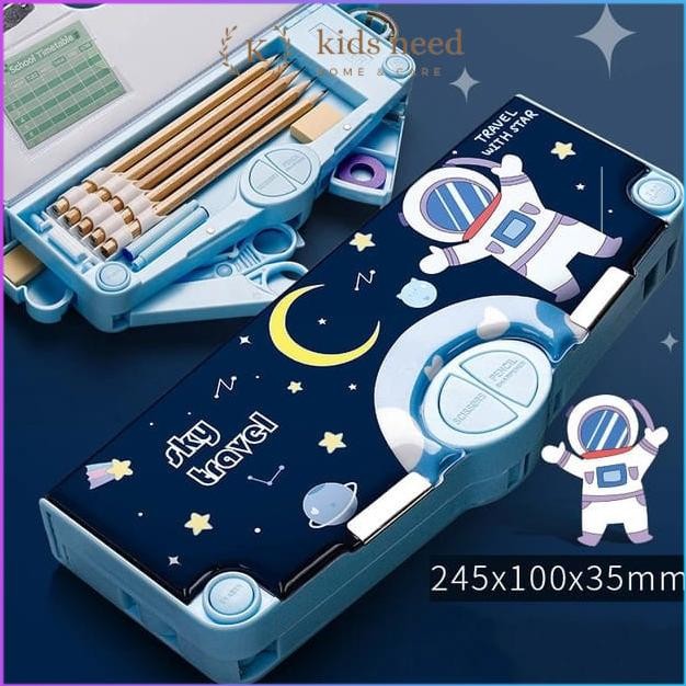 

JH8 Kotak Pensil Mekanik Multifungsi Pensil Box Lengkap Peruncing Gunting Isolasi Penghapus Penggaris Tempat Pensil Karakter Waterproof Kotak Pensil Anak Tulis Lucu Sekolah Hampers