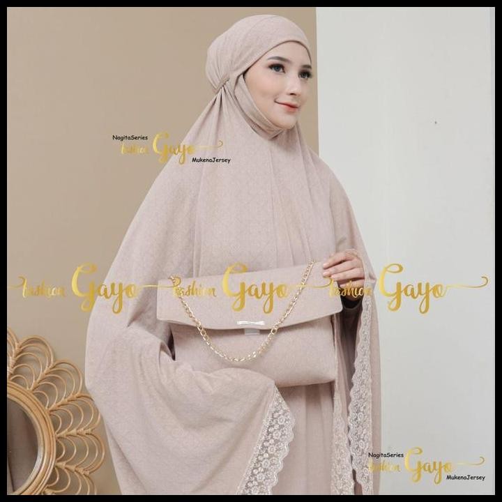 Terlaris MukenaGAYO, Mukena Dewasa Bahan Jersey Jaguard Jumbo Renda Mewah Menutup Dagu Tertutup Nagi