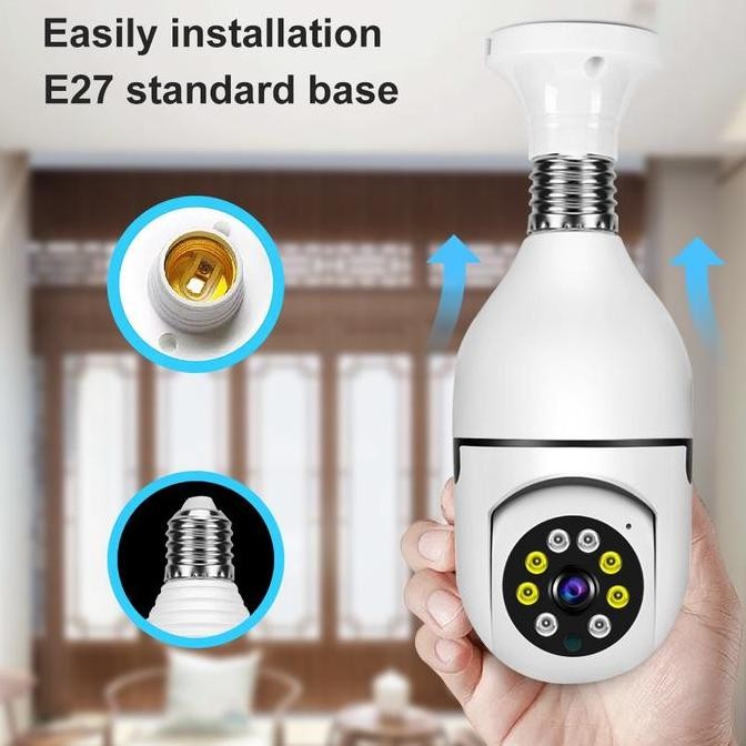 V380 Y02 CCTV LAMPU 1080P SMART KAMERA WIRELESS TERSEMBUNYI TANPA KABEL CCTV MINI 360 PTZ - FULL HD 