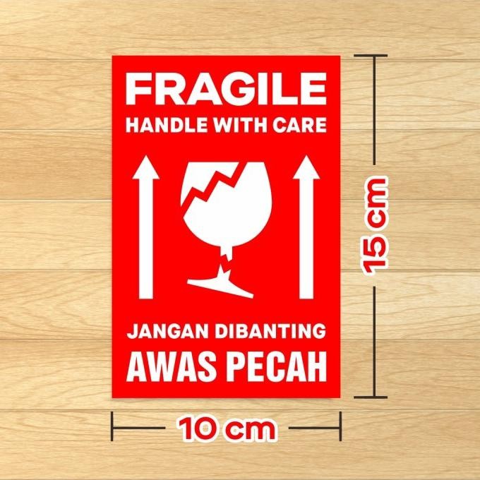 

JH8 Sticker Label Fragile Handle with Care Stiker Awas Pecah Jangan Dibanting 15 x 10 cm (1 pack/ 100 pcs)