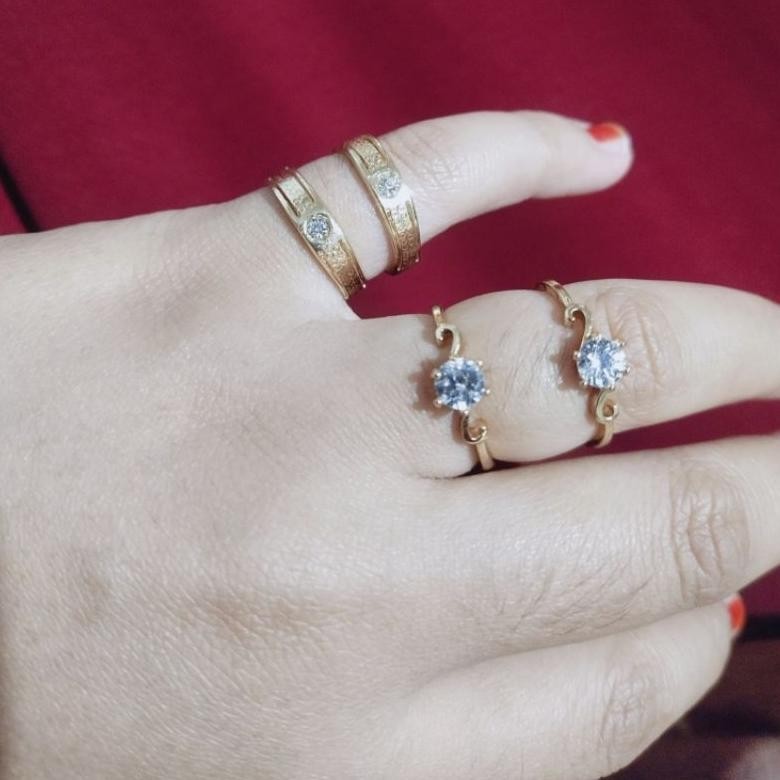 Cincin Tunangan Lamaran Emas SWASA KUNING SELAMANYA AWET Persis Emas Asli MURAH