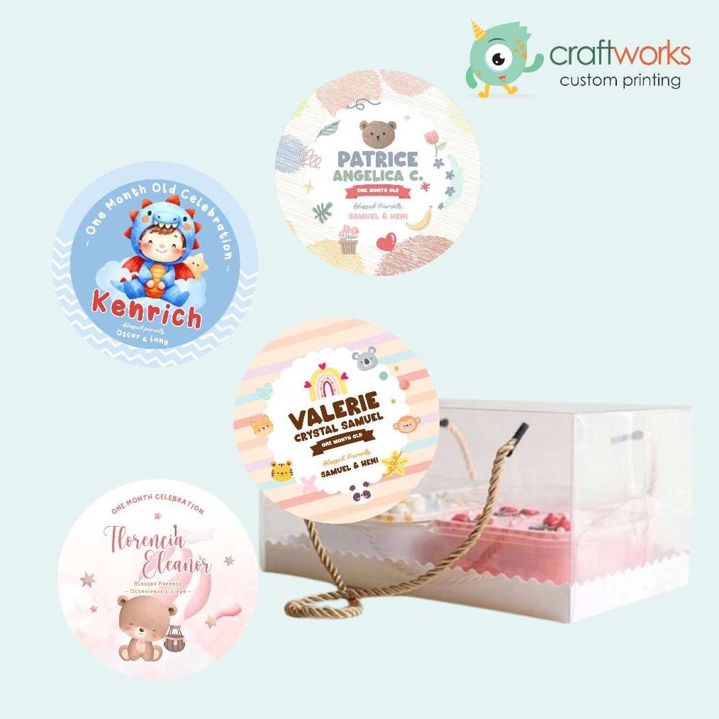 

JH8 LABEL STICKER ONE MONTH BABY CUSTOM - STICKER SATU BULANAN BAYI