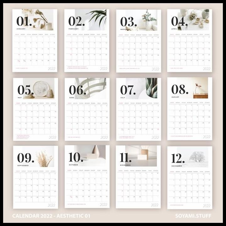 

Terlaris Kalender Meja 2022 Minimalis 02 Premium / Desk Calendar Aesthetic Good Quality