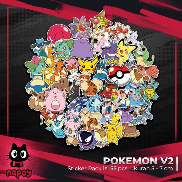 

Stiker Pack Pokemon V2 55 Pcs Laptop Aksesoris Hp Anti Air