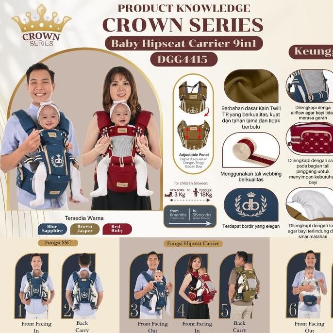 GENDONGAN HIPSEAT 9IN1 CROWN SERIES DIALOGUE BABY