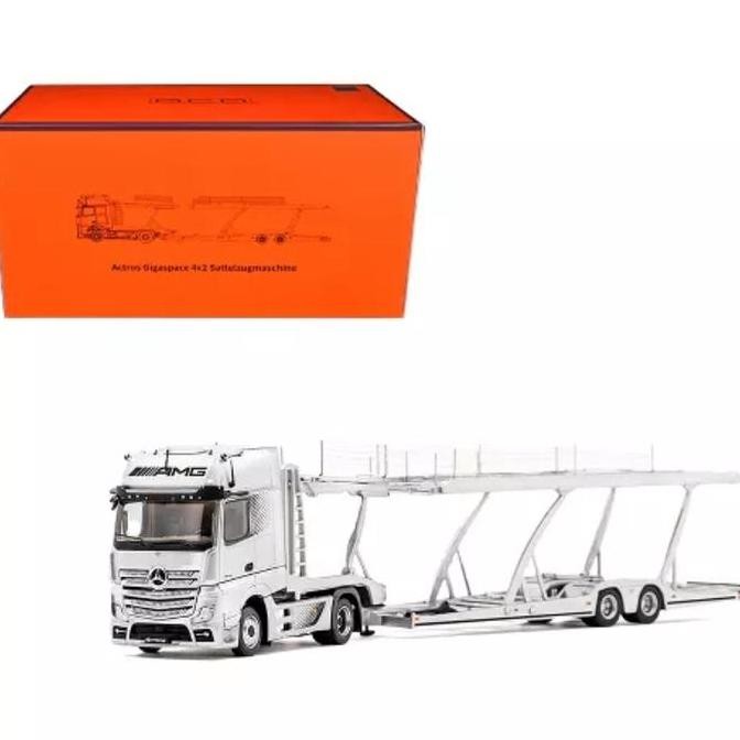 GCD 1/64 Mercedes-Benz Actros AMG Auto Transporter Silver Metallic 1/64 Diecast Model by GCD