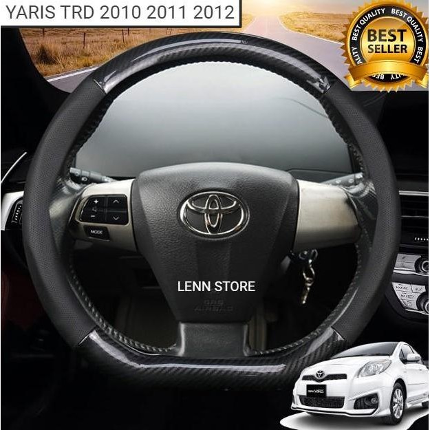 Promo Cover Sarung Stir Carbon Mobil Toyota Yaris TRD 2010 2011 2012 Flat COD