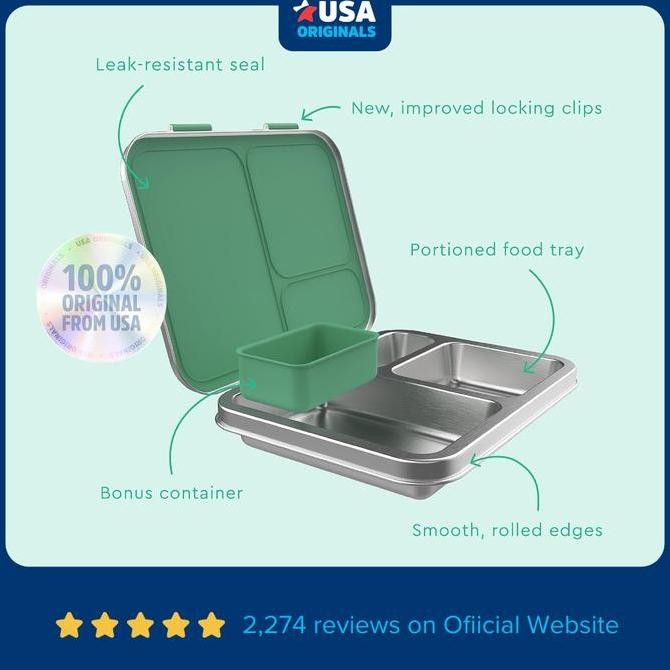 BENTGO KIDS LUNCH BOX STAINLESS STEEL LEAK RESISTANT KOTAK MAKAN ANAK