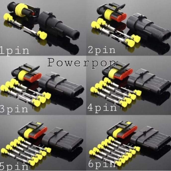 Connector waterproof 1 2 3 4 5 6 pin soket kabel anti air motor mobil