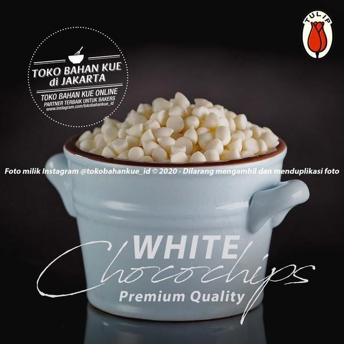 

Cokelat Chip Putih Tulip Choco Chips White Chocochips Butir Coklat 1Kg