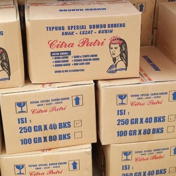 

Tepung Serbaguna Citra Putri 250 Gram ( 1 Dus Isi 40 Bks X 250 Gram )