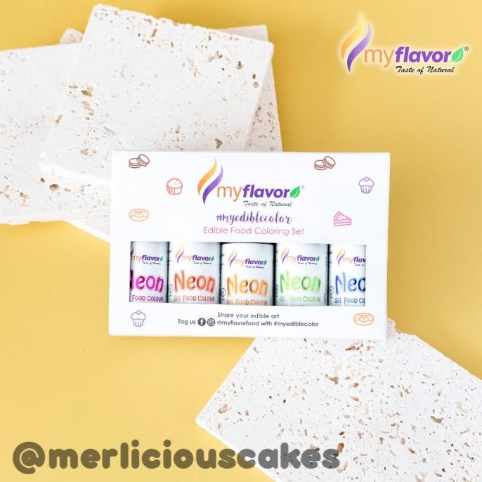 

My Flavor Neon Gel Food Color Set Food Colour Pewarna Makanan