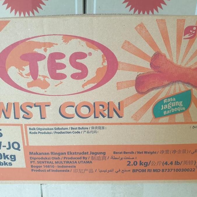 

Twist Corn Tes 2Kg Jagung Snack Food Makanan Cemilan Manis