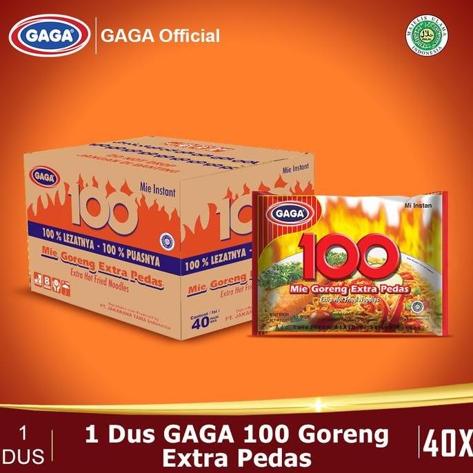 

Gaga 100 Goreng Extra Pedas 1 Ktn (Isi 40 Pcs) Food Spicy